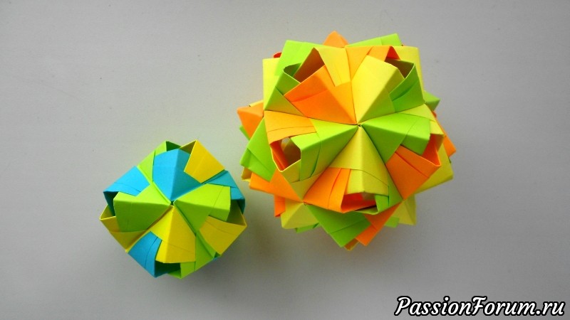 Октаэдр Многогранник из бумаги Kusudama by Mitsunobu Sonobe
