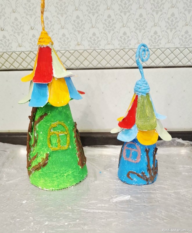 Домики для феи из картона Мой МК