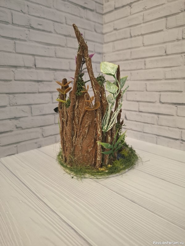 Поделка Гнездо на пеньке