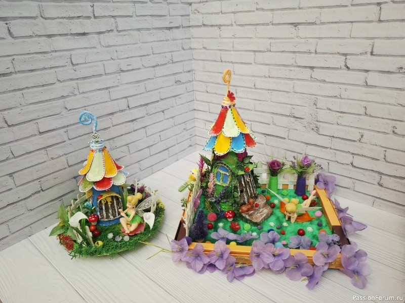 Домики для феи из картона Мой МК