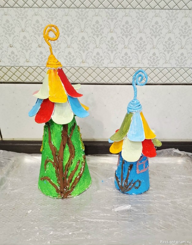 Домики для феи из картона Мой МК