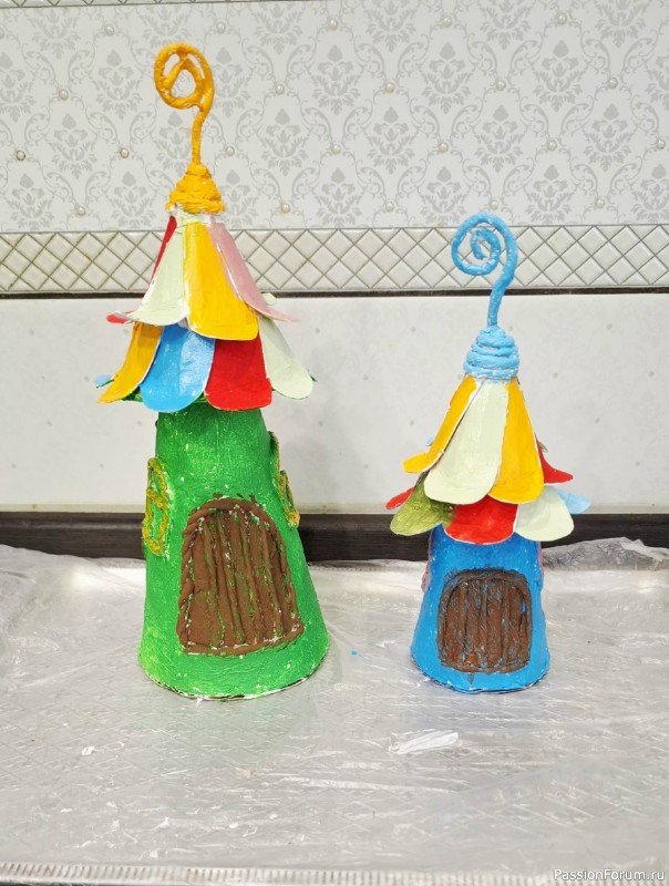 Домики для феи из картона Мой МК