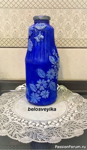 Декорирование бутылочки цветами