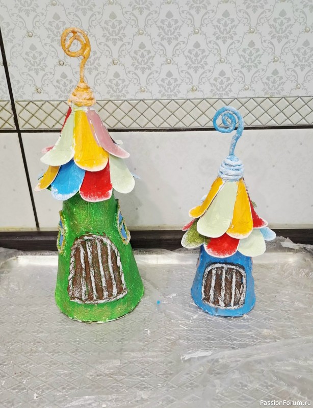 Домики для феи из картона Мой МК