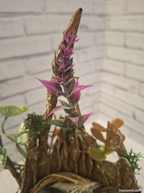 Поделка Гнездо на пеньке