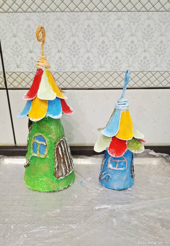 Домики для феи из картона Мой МК