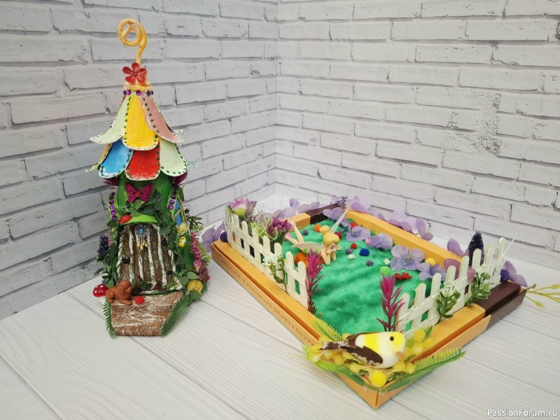 Домики для феи из картона Мой МК