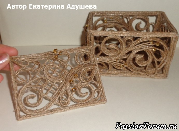 Шкатулки из джута