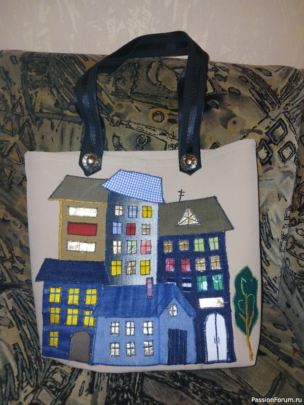 Сумка из джинсовых обрезков