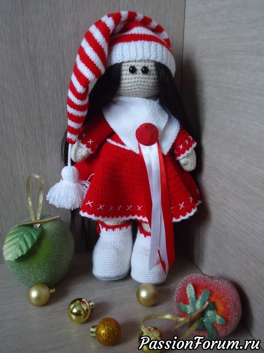 Новогодняя Гномочка (по МК Ксении (happycrochet) Новогодняя Гномочка (по МК Ксении (happycrochet)