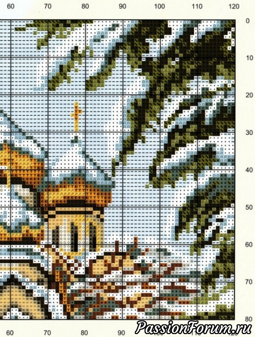 Вышивка крестом храма схема