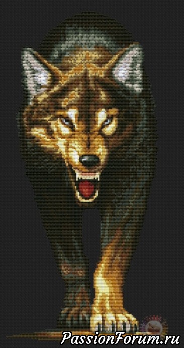 Схема вышивки "Волк"