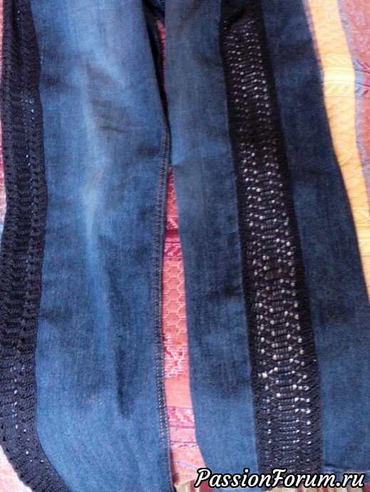 Ажурные вставки на джинсы