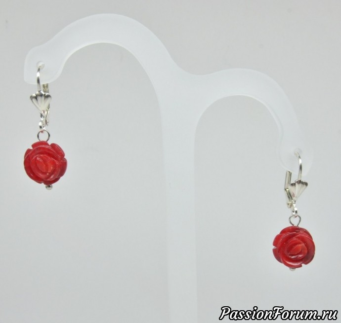 500 р. (Серьги из коралловых роз ручной работы) 500 р. (Серьги из коралловых роз ручной работы)
