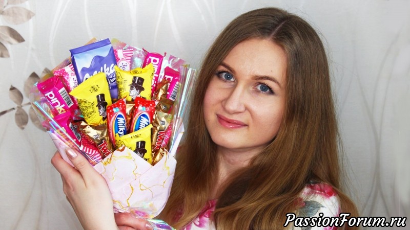 Букет из конфет и шоколада на 8 марта своими руками!