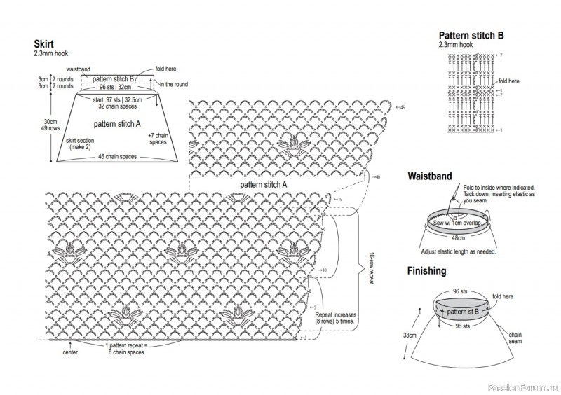Юбочка крючком. Схема