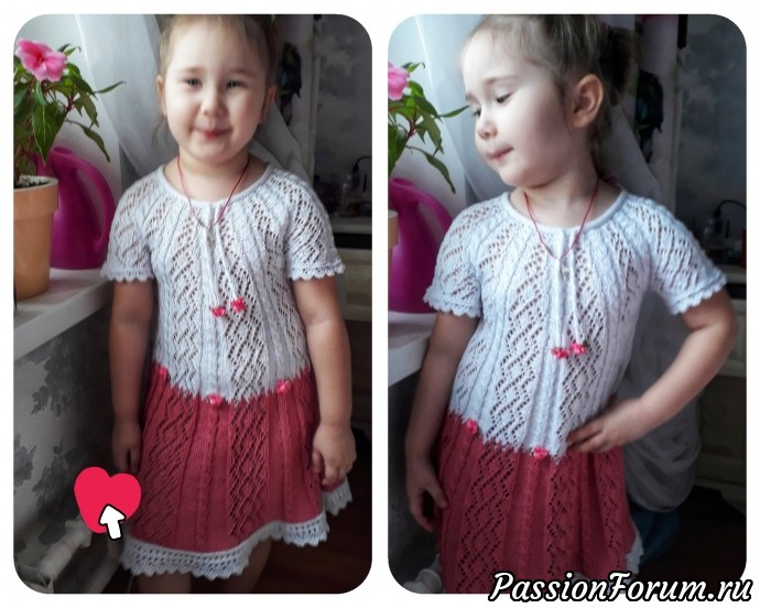 Платье с круглой кокеткой для девочки