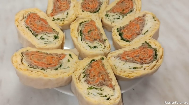Рулет из лаваша "Мимоза". Закусочный рулет с рыбой