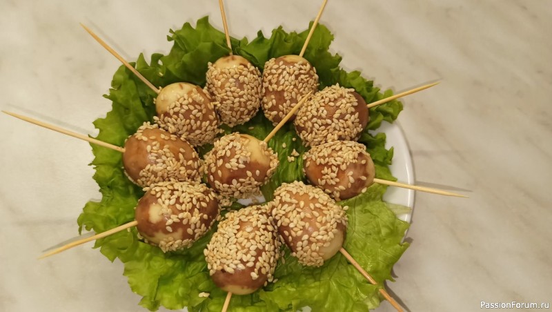 Вкусная и оригинальная закуска из перепелиных яиц/ Яйца по - тайски