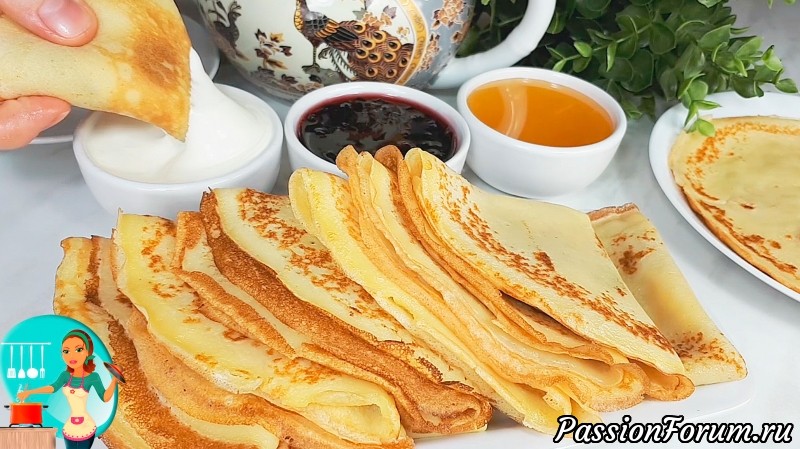 Блины на молоке, которые получаются всегда! И даже первый - не комом! Самый простой рецепт блинчиков
