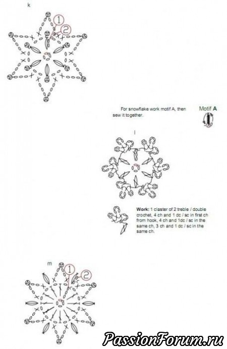Снежинки крючком. Очень много схем