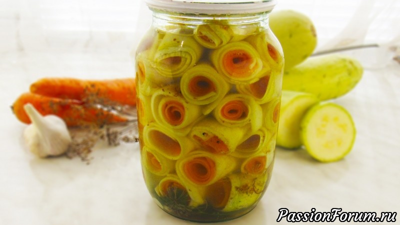 Маринованные хрустящие рулетики из кабачков! Заготовка на зиму!