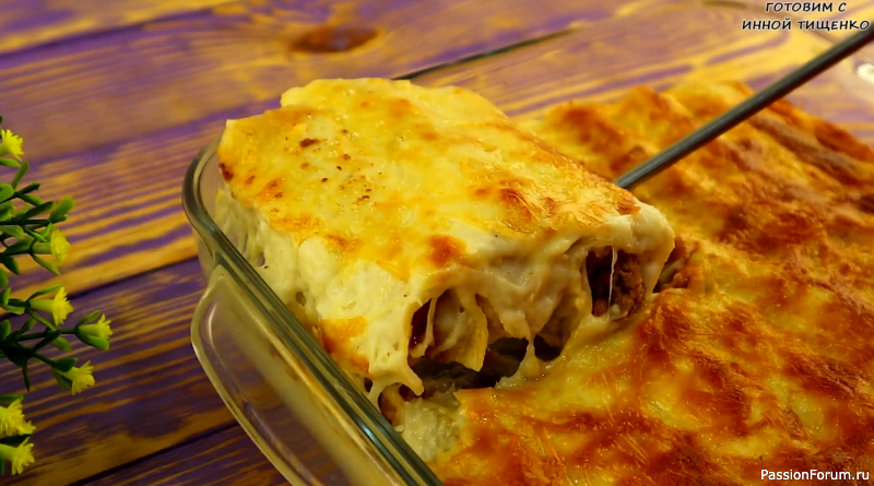 Вкусный ужин из простых продуктов | Каннеллони под соусом бешамель