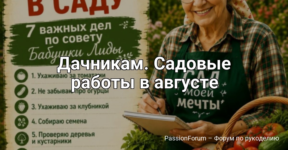 Дачникам. Садовые работы в августе