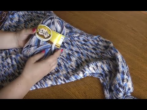 Кофточка “Аделия” с рукавом летучая мышь спицами – видео МК