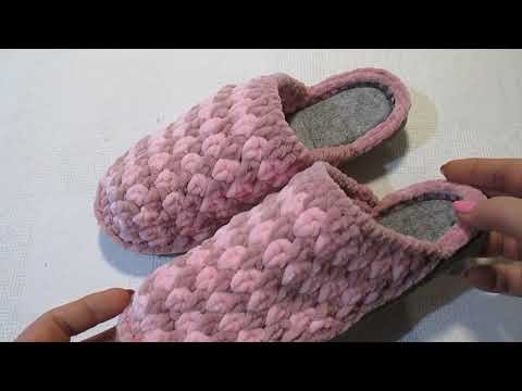 Вяжем тапки. Видео МК