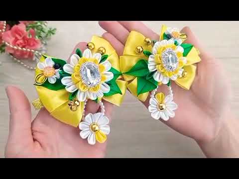 Самые нежные бантики в технике канзаши. Видео МК