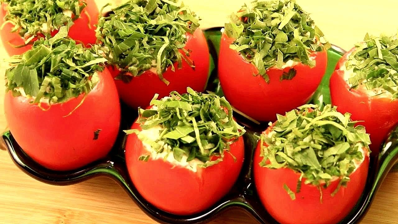Фаршированные помидоры. Отличная закуска к праздничному столу.