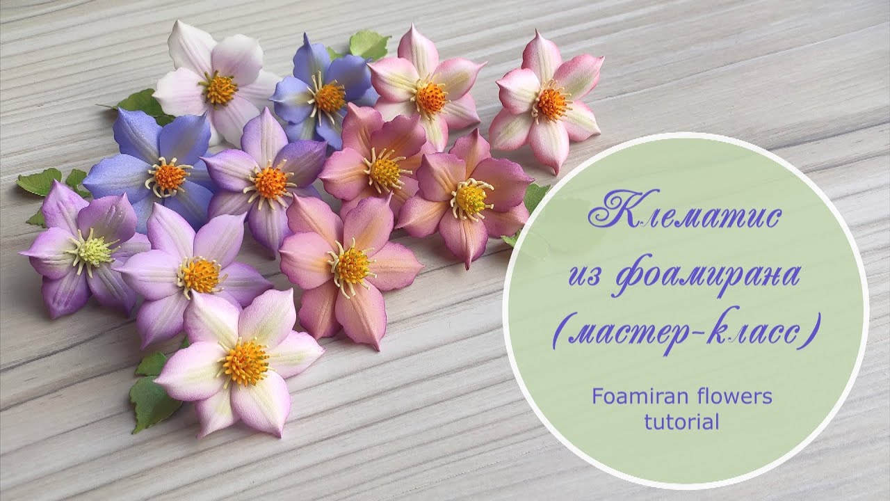 Клематис из фоамирана. Видео МК