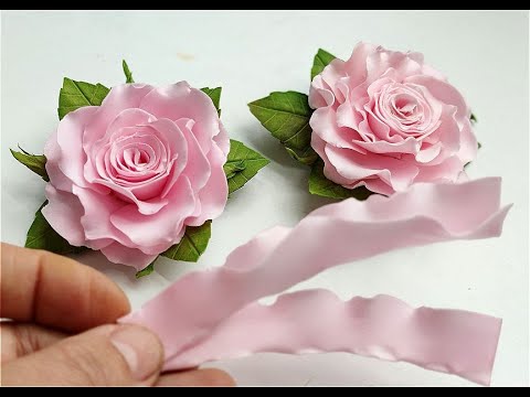 Розовые розы из фоамирана. Видео МК