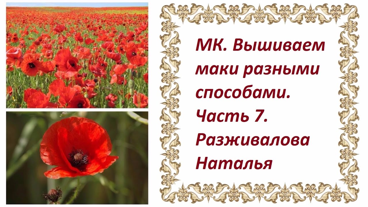 МК. Вышиваем маки. Часть 7.