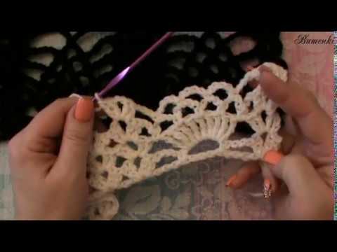 Вязание крючком ажурного узора для палантина