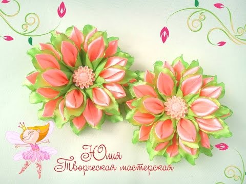 Весенний цветок канзаши бюджетный мастер класс