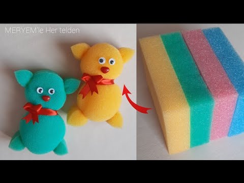 Мишка из губки для посуды. Видео МК