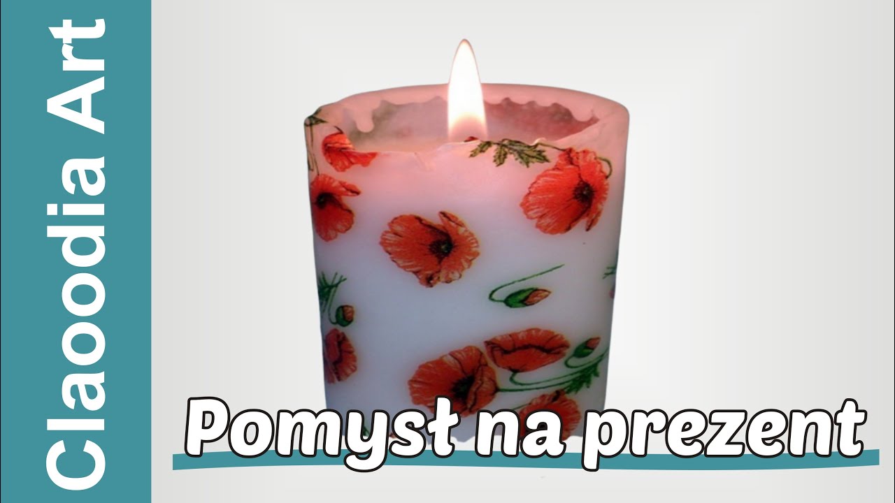 Декупаж свечи с помощью фена