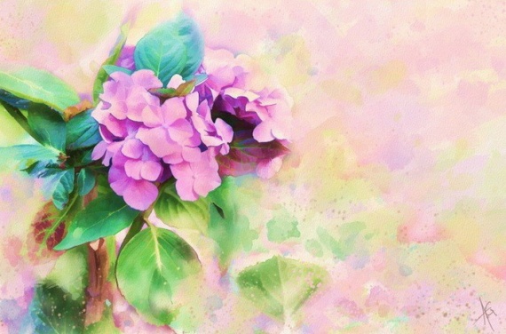 Цветы от художника Alberto Guillen. Акварель.