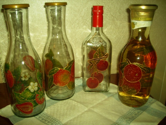 Бутылки витражные (имитация)